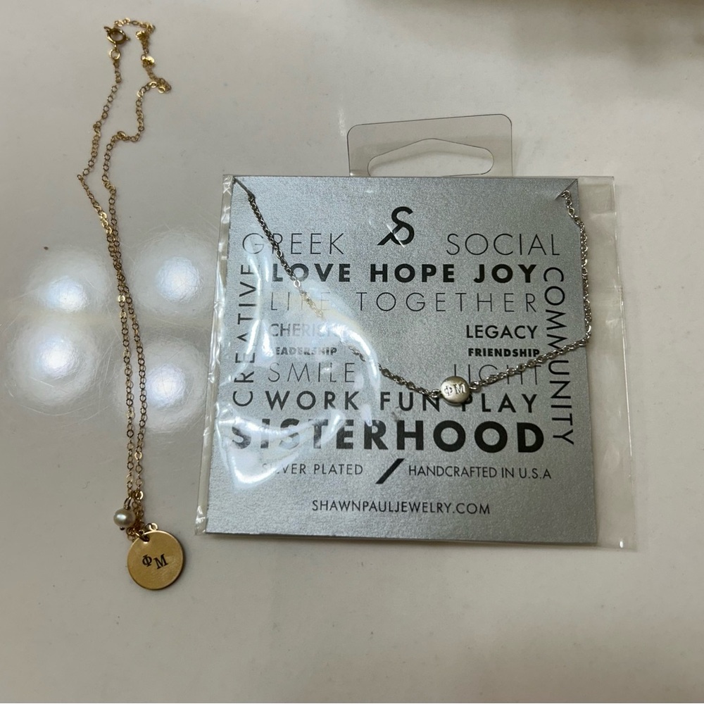 Gold/Silver Phi Mu Necklaces